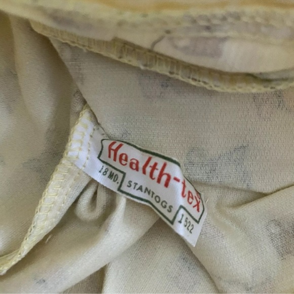 Vintage Healthtex Yellow Bunny Corduroy Overalls Deadstock Easter 18m - Picture 2 of 5